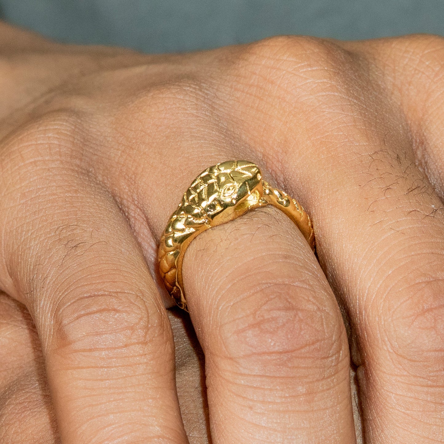 Mens Jewelry - Snake Gold Pinky Ring | 7.4 Grams