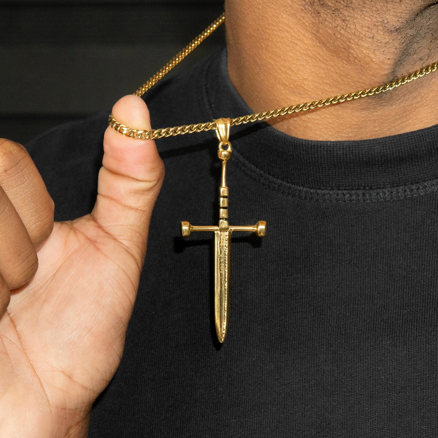 Mens Jewelry - 14K Gold Sword Necklace | Appx. 7.2 Grams