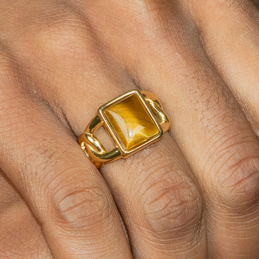 Mens Jewelry - Tiger Claw Gold Pinky Ring | 10 Grams