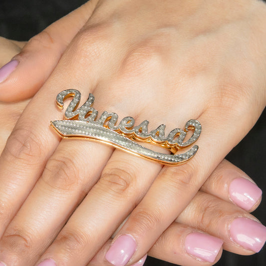 Women Jewelry - Gold Name Ring | Style # R25