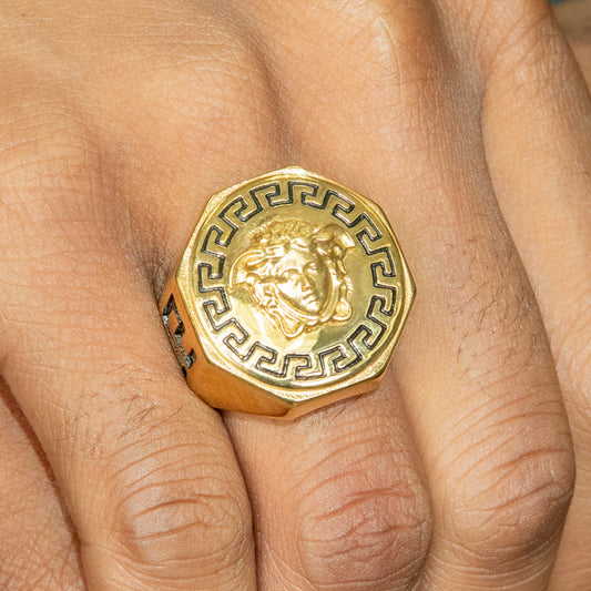 Mens Jewelry - Medusa Gold Pinky Ring | 22 Grams