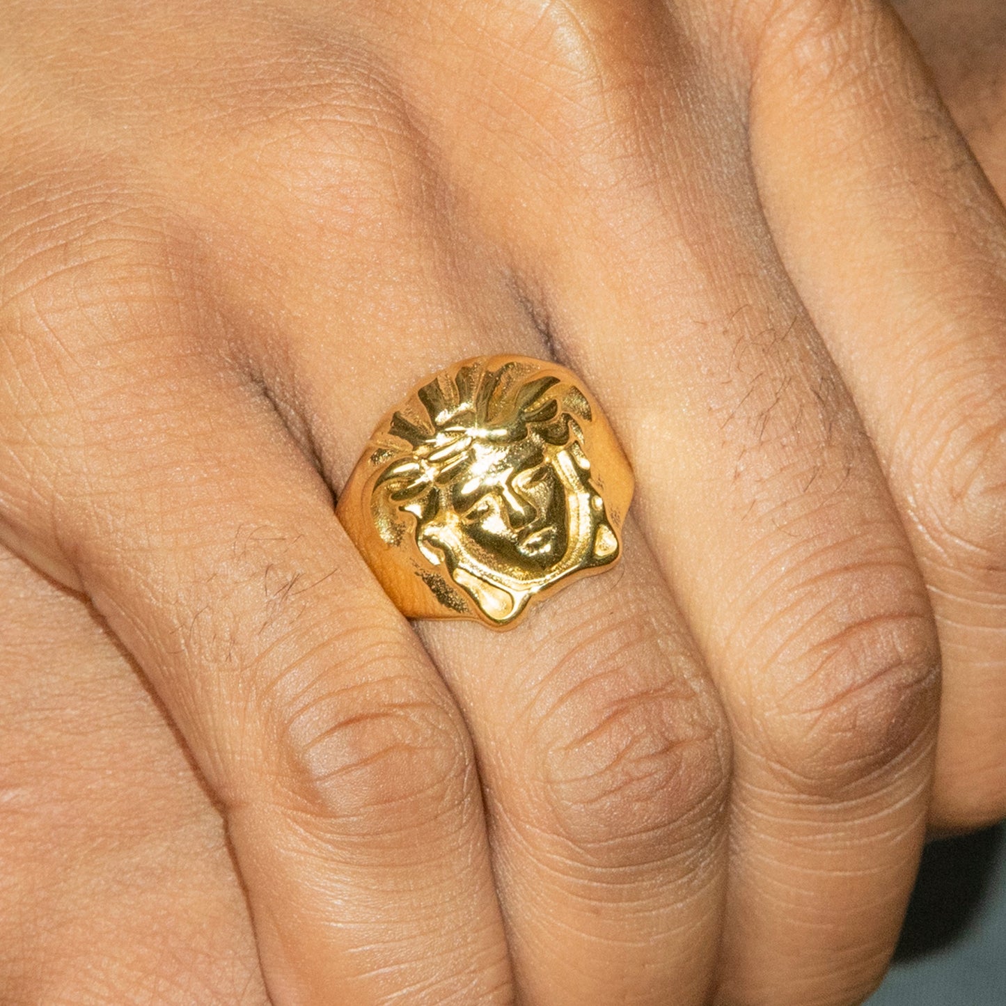 Mens Jewelry - Medusa Gold Pinky Ring | 12 Grams