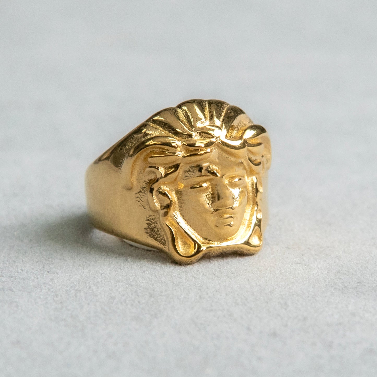 Mens Jewelry - Medusa Gold Pinky Ring | 12 Grams