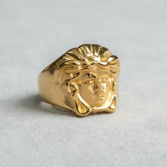 Mens Jewelry - Medusa Gold Pinky Ring | 12 Grams