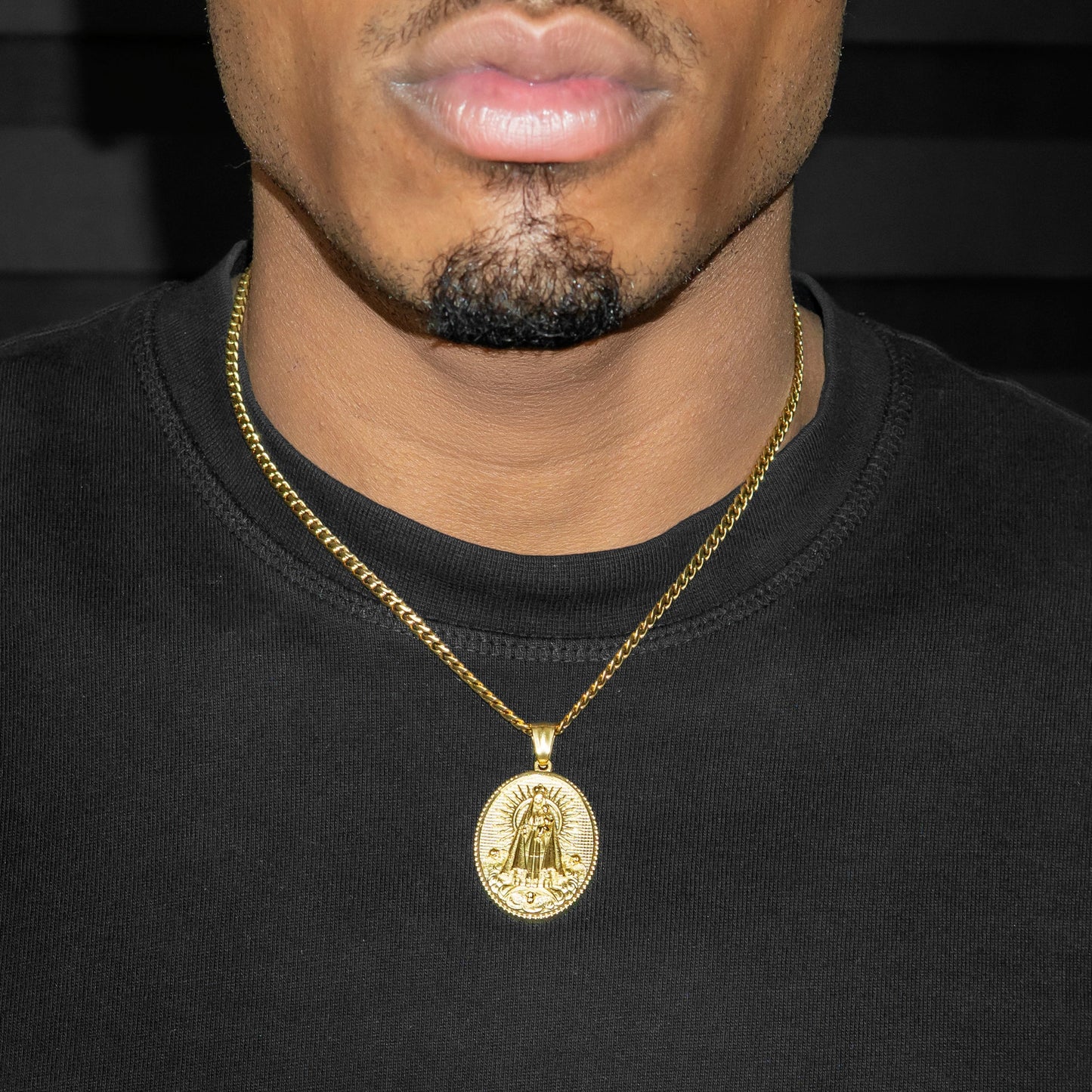 Mens Jewelry - 14K Gold Virgin Mary Necklace | Appx. 17 Grams