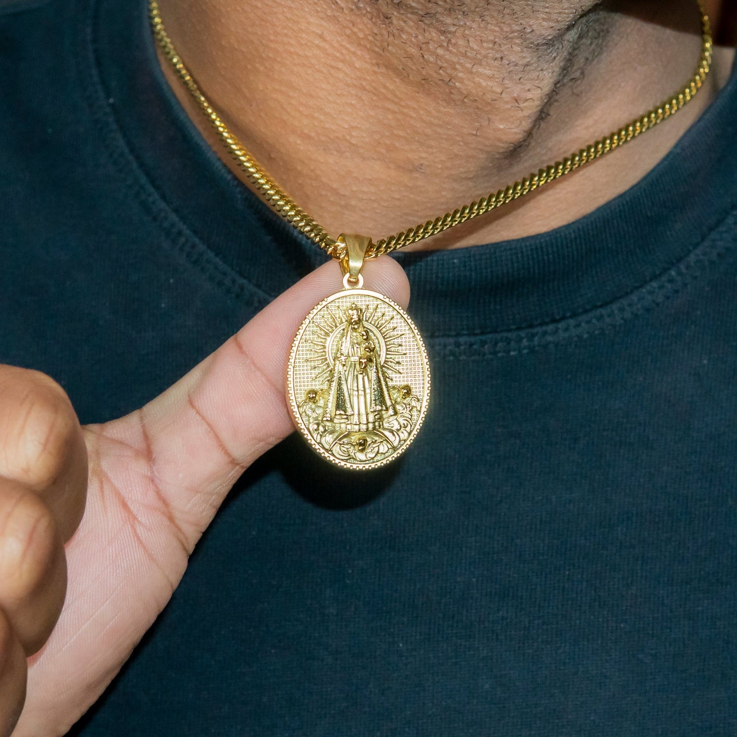 Mens Jewelry - 14K Gold Virgin Mary Necklace | Appx. 17 Grams
