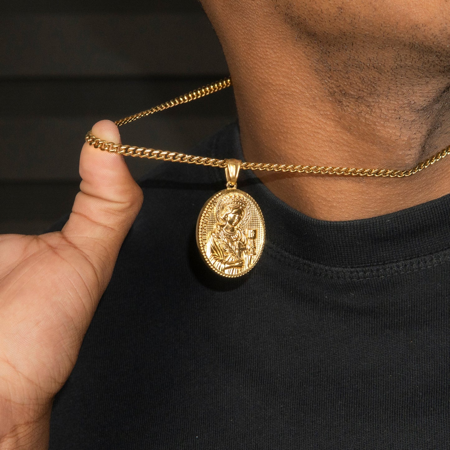 Mens Jewelry - 14K Gold Virgin Mary Necklace | Appx. 11 Grams