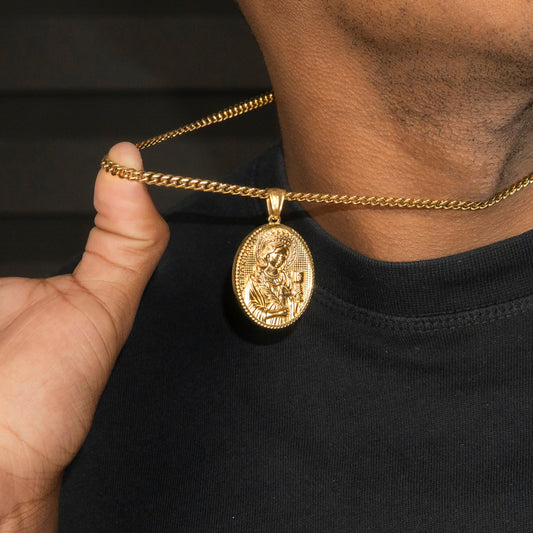Mens Jewelry - 14K Gold Virgin Mary Necklace | Appx. 11 Grams
