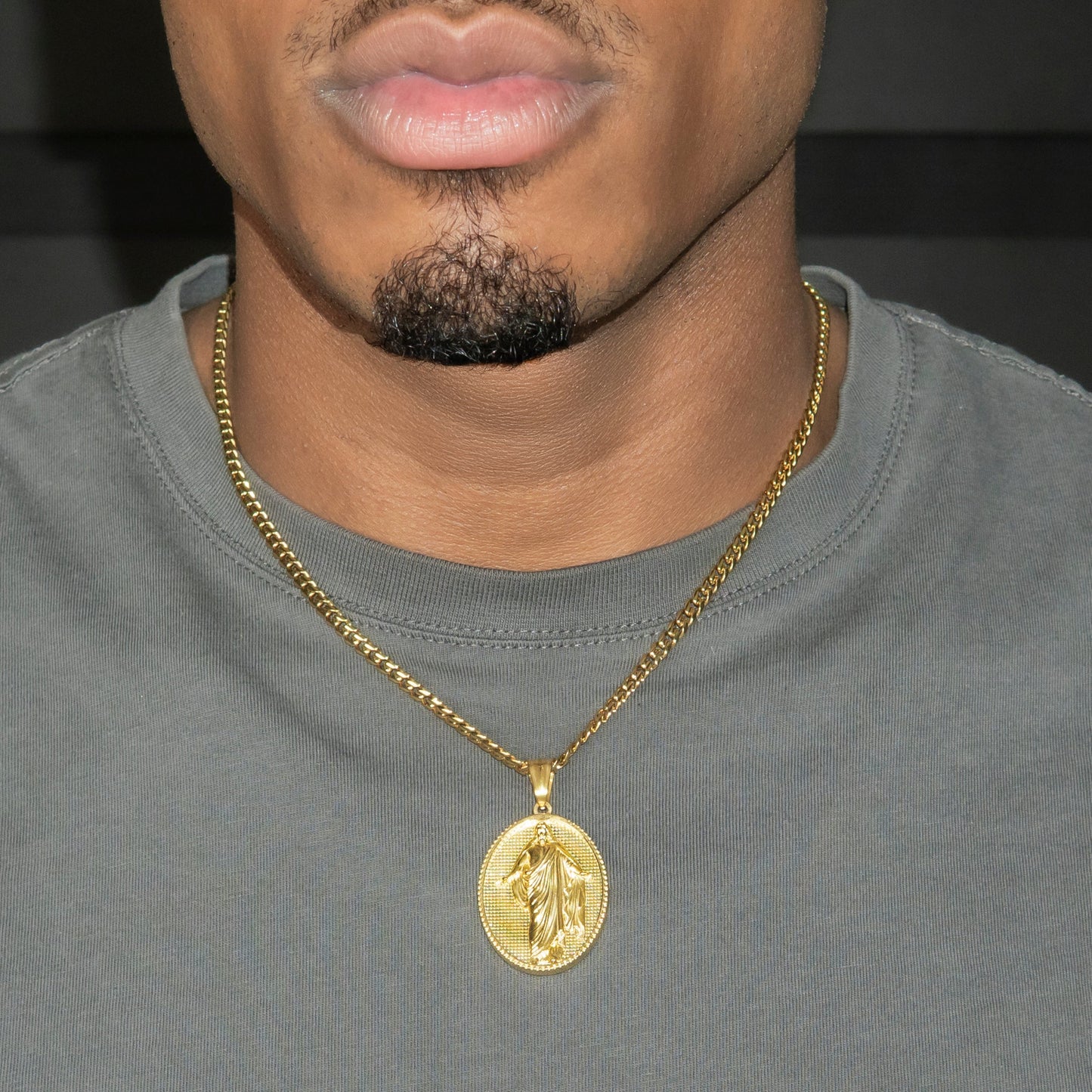 Mens Jewelry - 14K Gold Jesus Necklace | Appx. 11 Grams