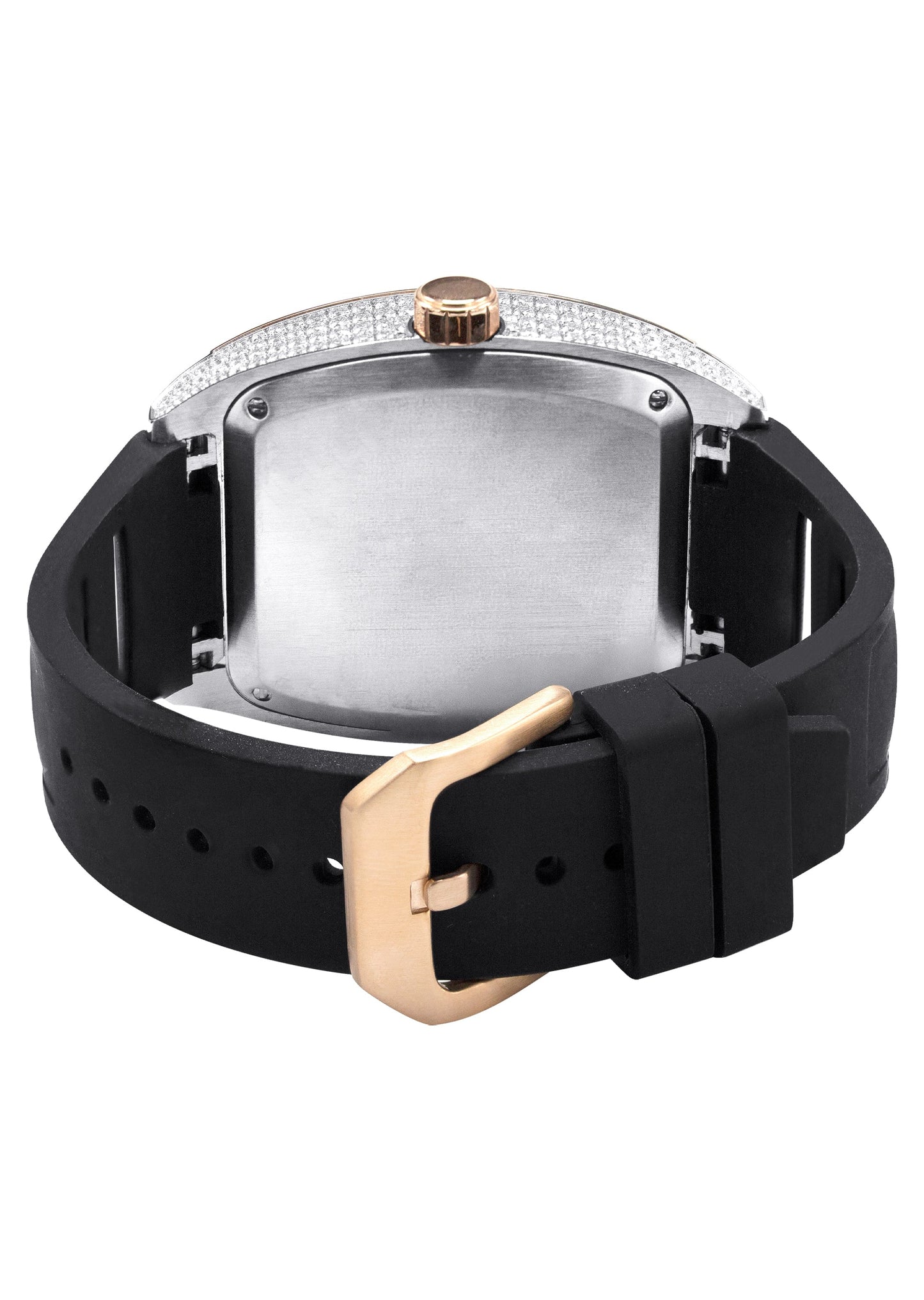 Mens Watch - Iced Out VVS Arabic Dial | Two Tone Rose Bust Down Watch