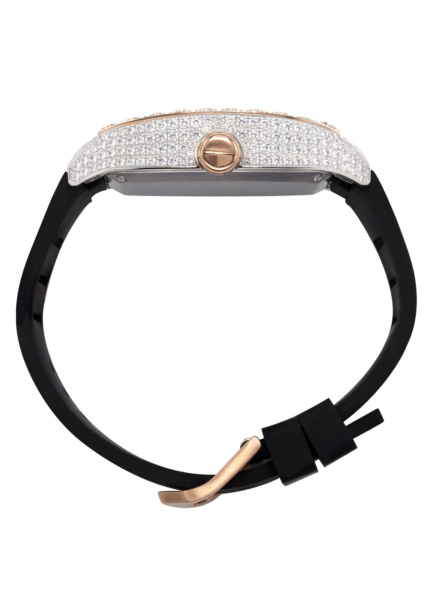Mens Watch - Iced Out VVS Arabic Dial | Two Tone Rose Bust Down Watch
