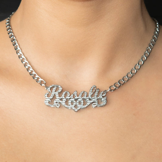 Women Jewelry - White Gold Name Necklace | Style # N41