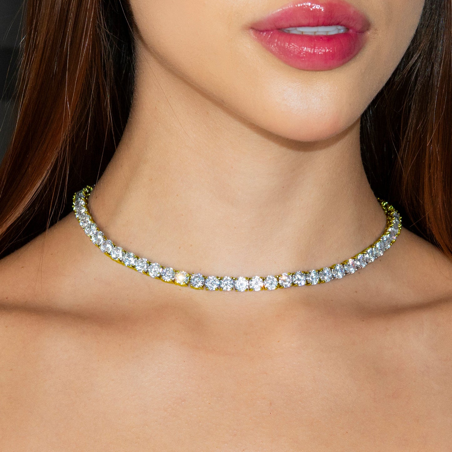 Gold Jewelry - Womens 14K Yellow Gold Tennis Chain