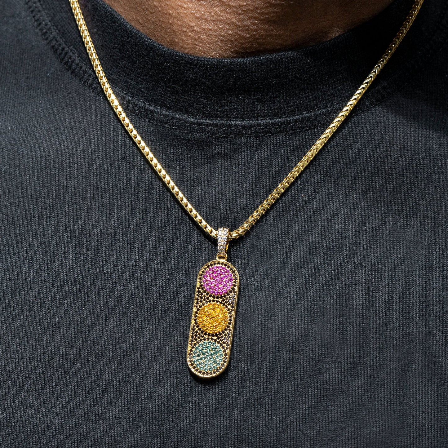 Mens Jewelry - Iced Out VVS Stop Light Pendant | 12.5 Grams