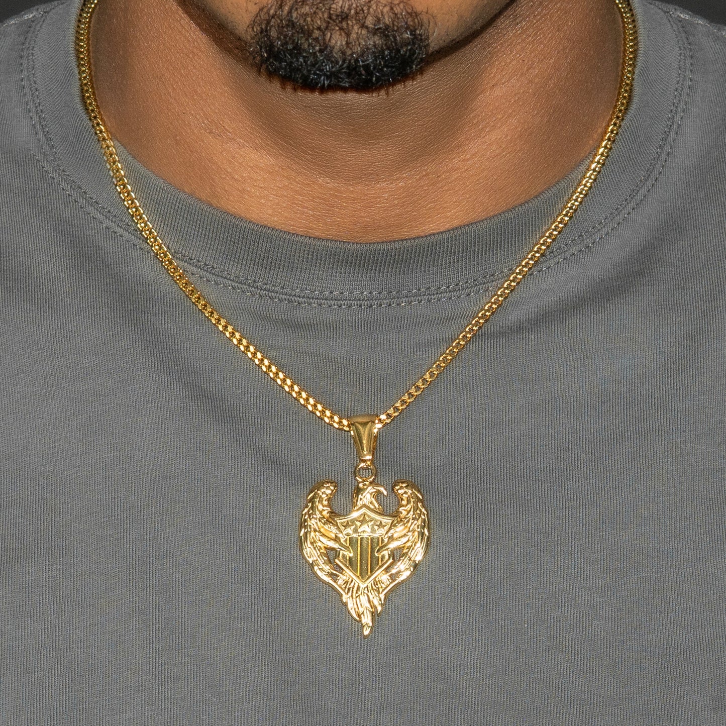 Mens Jewelry - 14K Gold American Eagle Necklace | Appx. 11 Grams