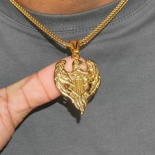 Mens Jewelry - 14K Gold American Eagle Necklace | Appx. 11 Grams