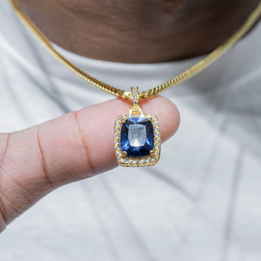 Mens Jewelry - Iced Out VVS Sapphire Pendant | 4.5 Grams