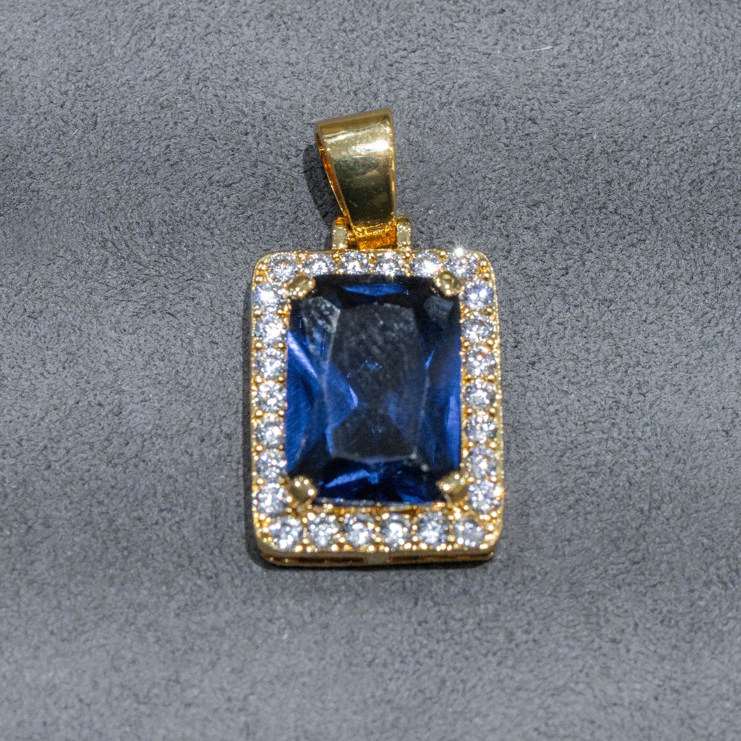 Mens Jewelry - Iced Out VVS Sapphire Pendant | 5.4 Grams