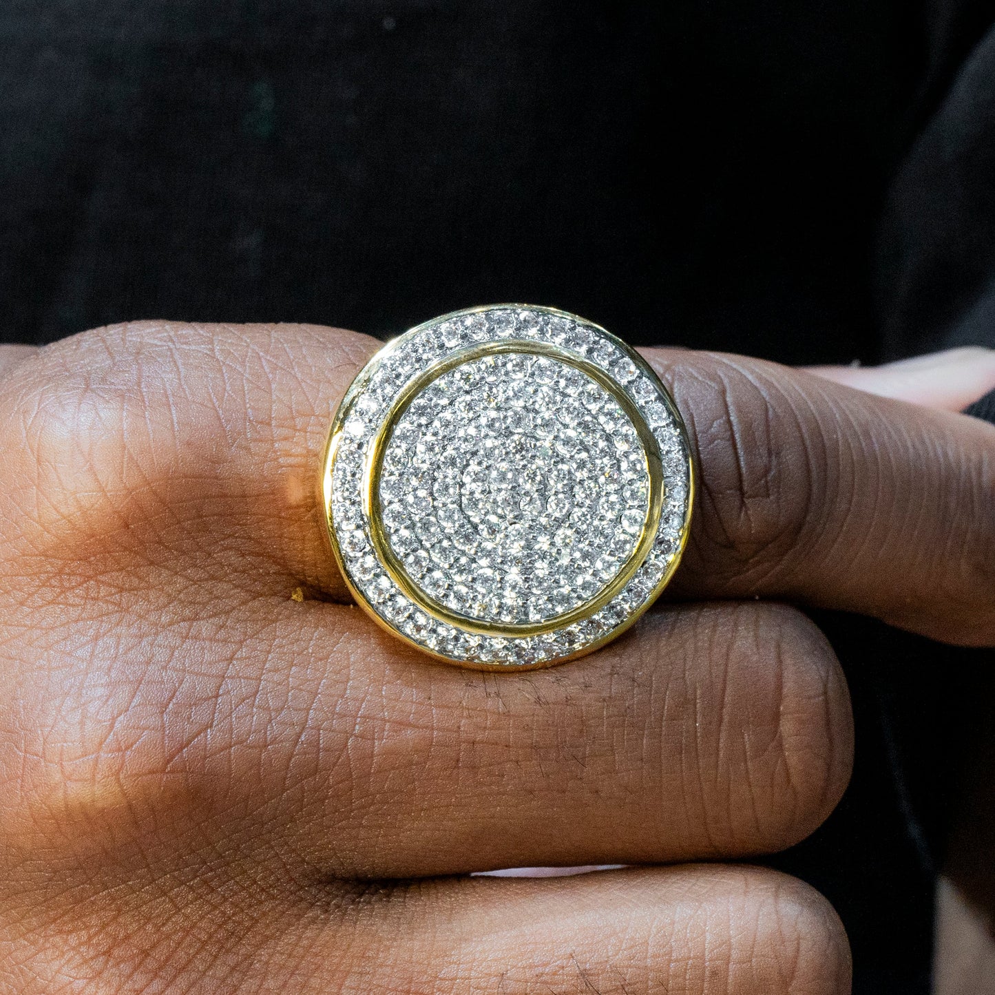 Mens Jewelry - 14K Gold Iced Out VVS Pinky Ring | 20 Grams