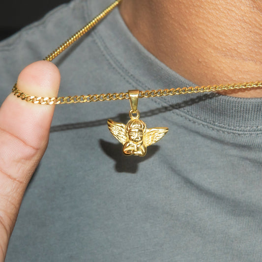 Mens Jewelry - 14K Gold Angel Necklace | Appx. 2.6 Grams