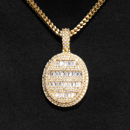 Mens Jewelry - Iced Out VVS Oval Baguette Dog Tag Pendant | 9.4 Grams
