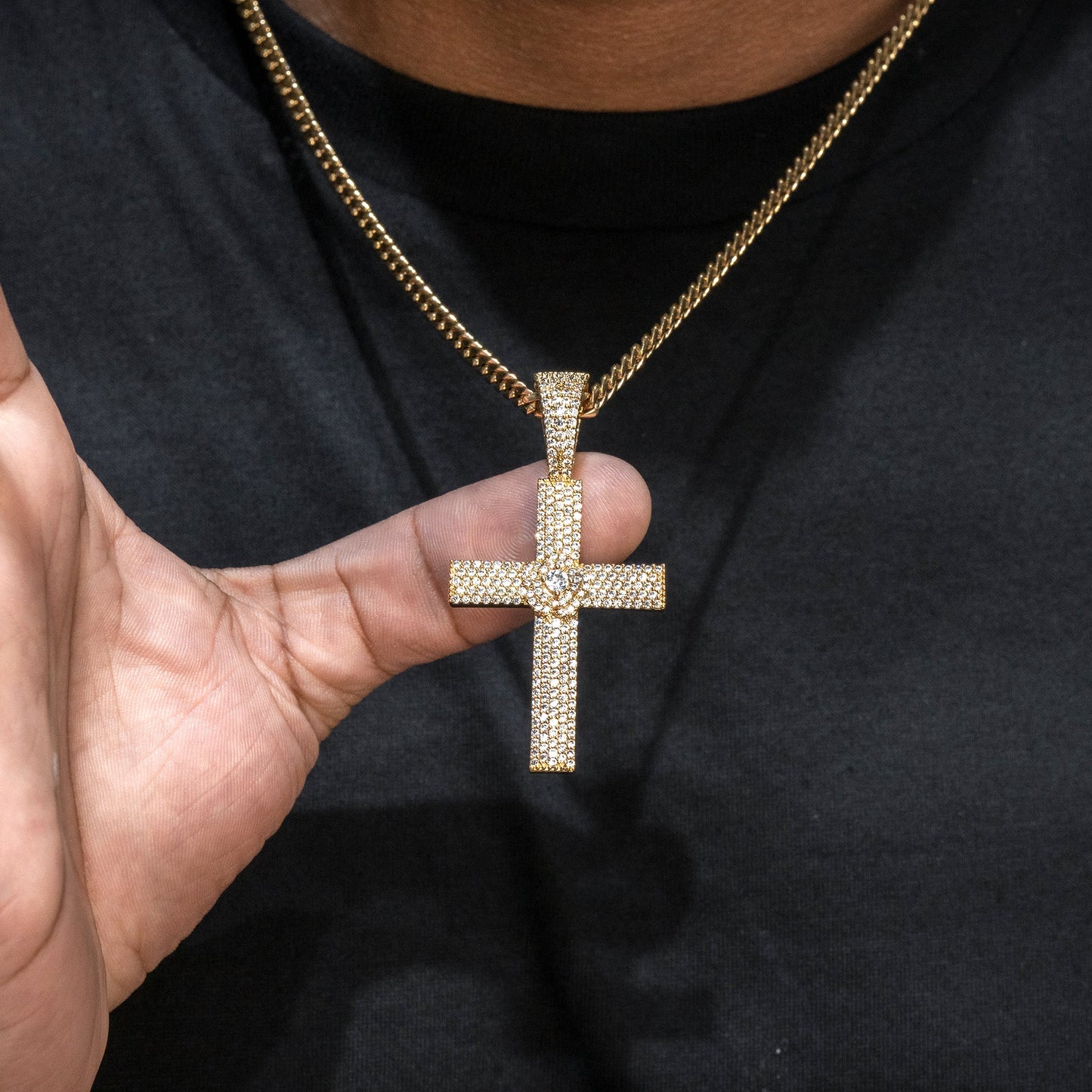 Mens Jewelry - Iced Out VVS Cross Pendant | 12 Grams