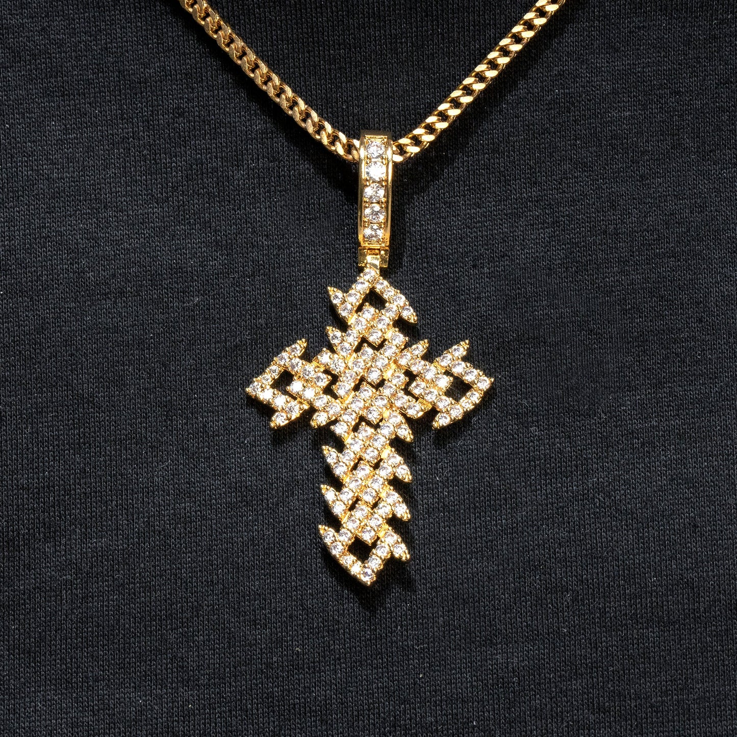 Mens Jewelry - Iced Out VVS Spiked Cuban Cross Pendant | 9.4 Grams