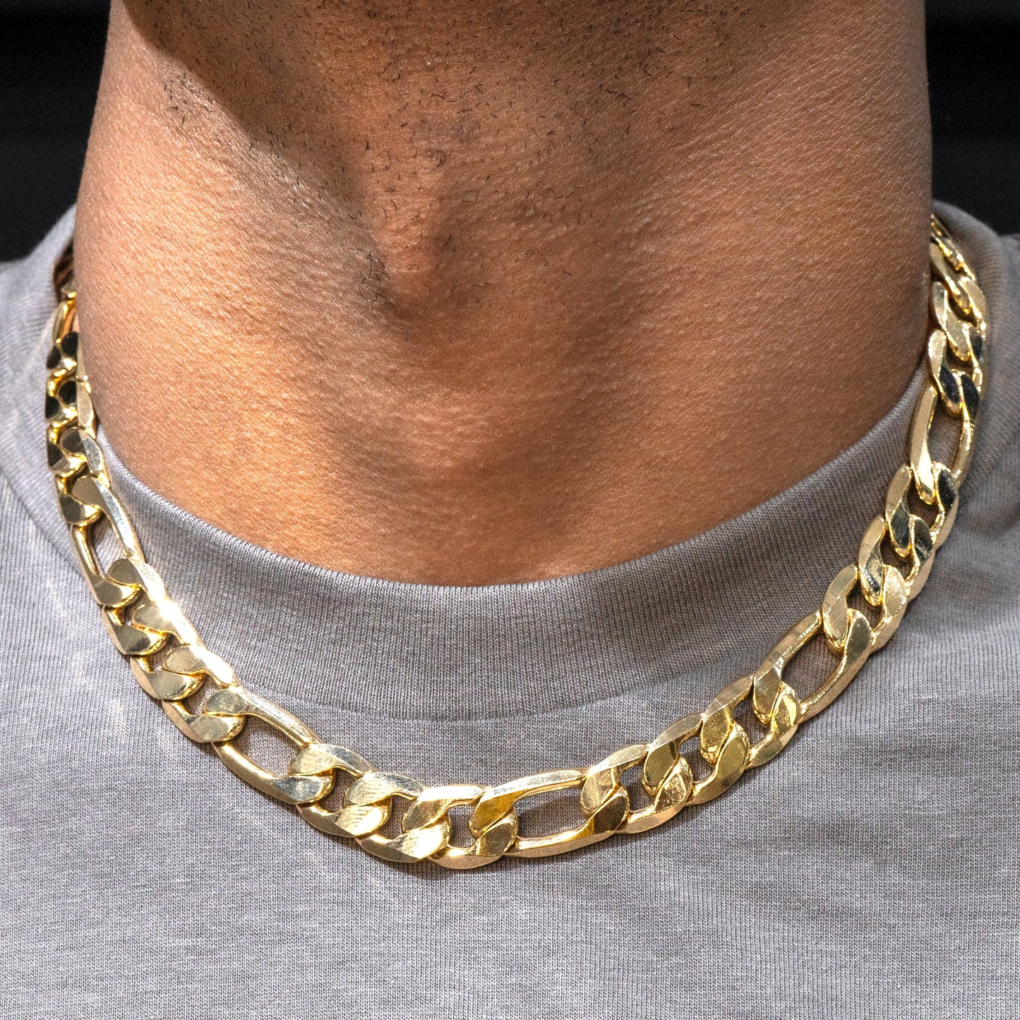 Mens Jewelry - Solid Gold Figaro Chain & Bracelet