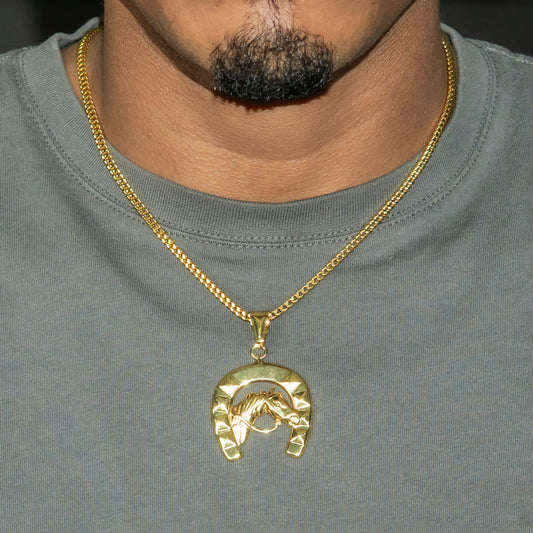 Mens Jewelry - 14K Gold Horse Shoe Necklace | Appx. 12 Grams