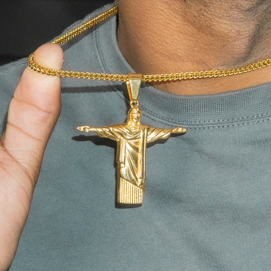 Mens Jewelry - 14K Gold Jesus Necklace | Appx. 15 Grams