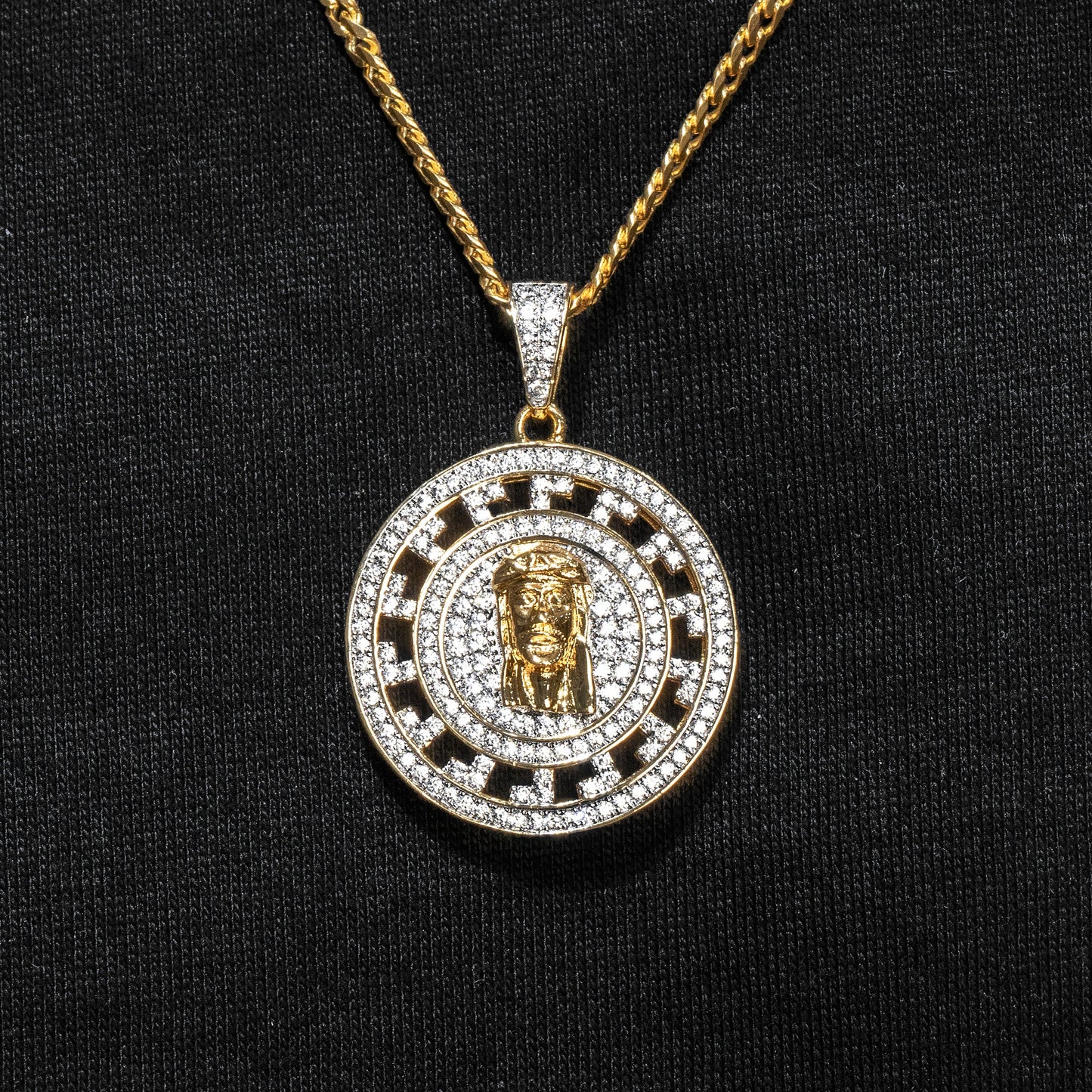 Mens Jewelry - Iced Out VVS Meander Jesus Head Pendant | 11.9 Grams