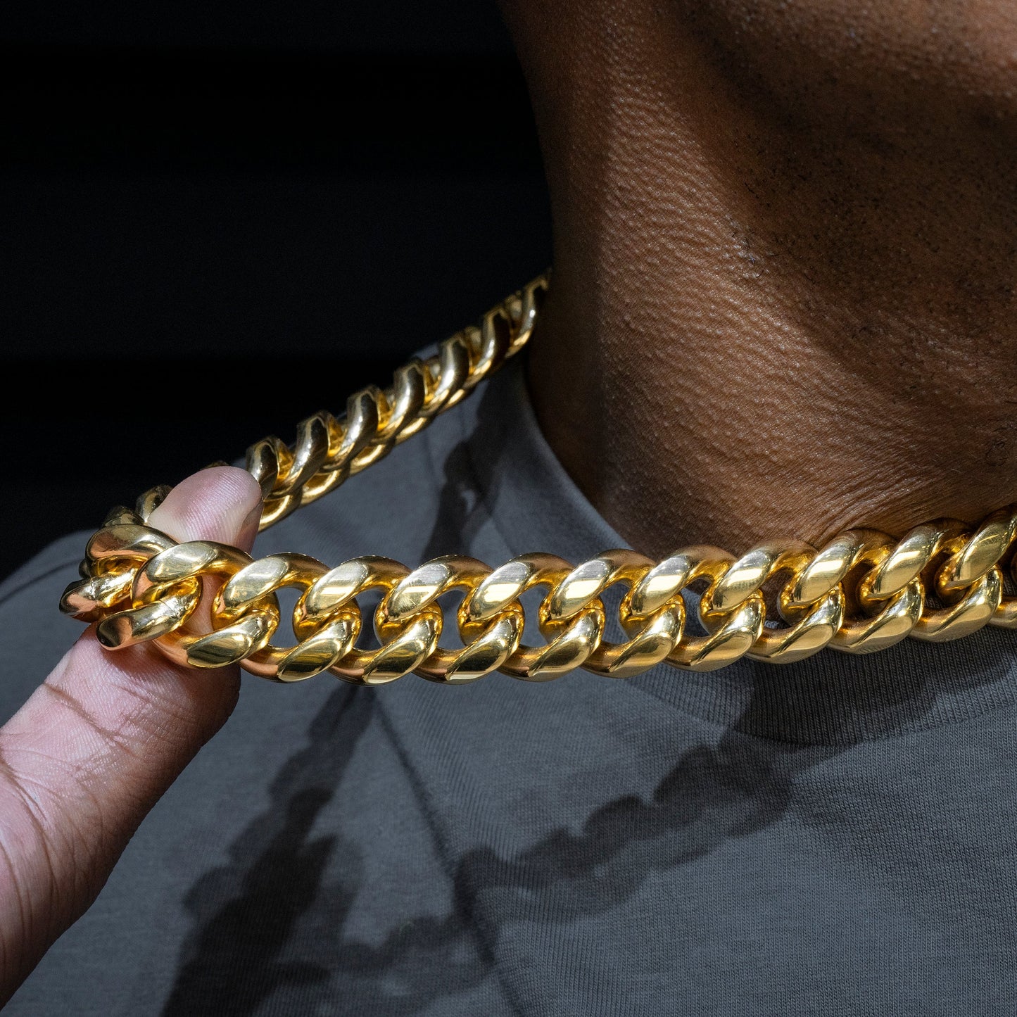 Mens Jewelry - Solid Gold Miami Cuban Link Chain & Bracelet ( 14 Mm )