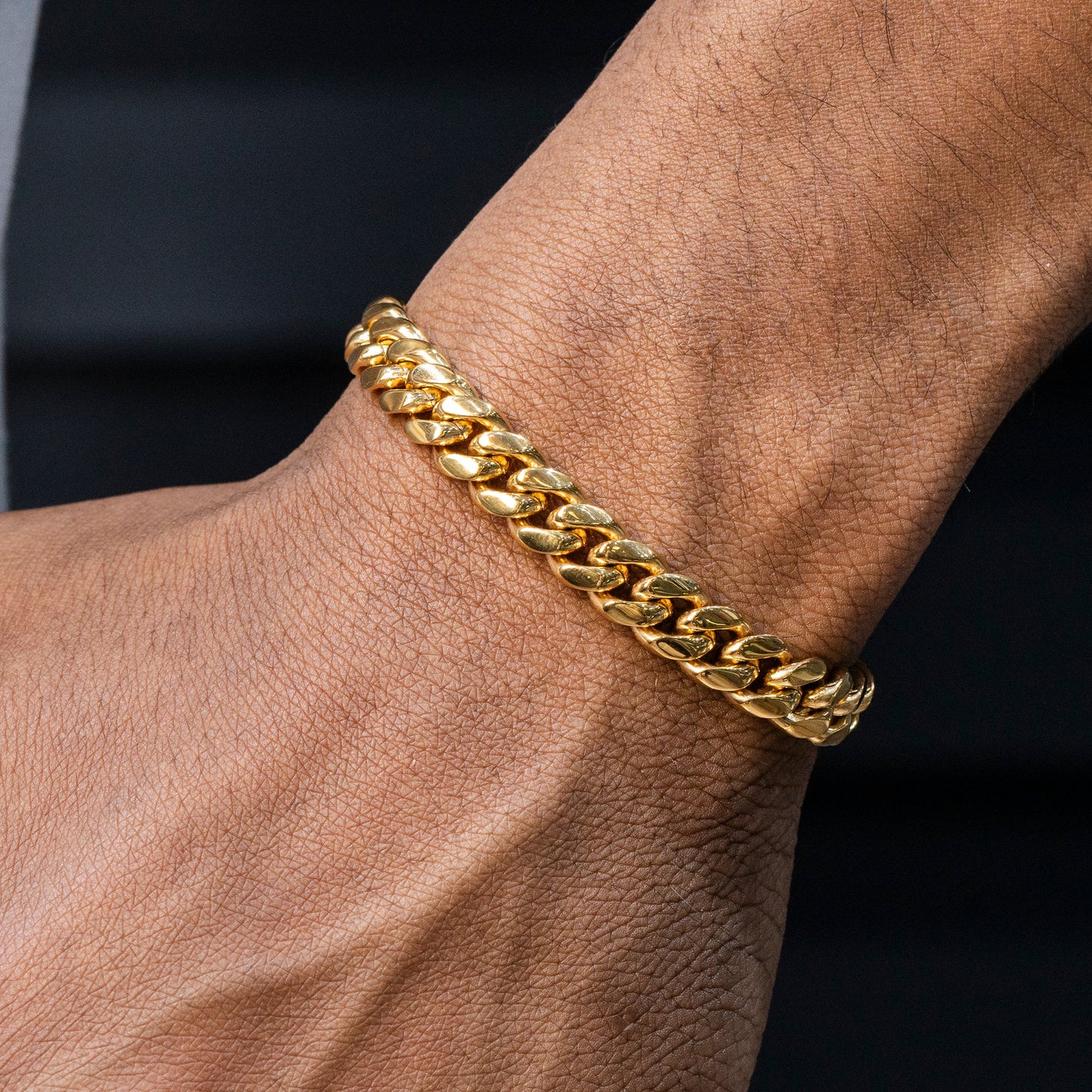 Gold Jewelry -  Mens 14K Gold Solid Miami Cuban Link Bracelet