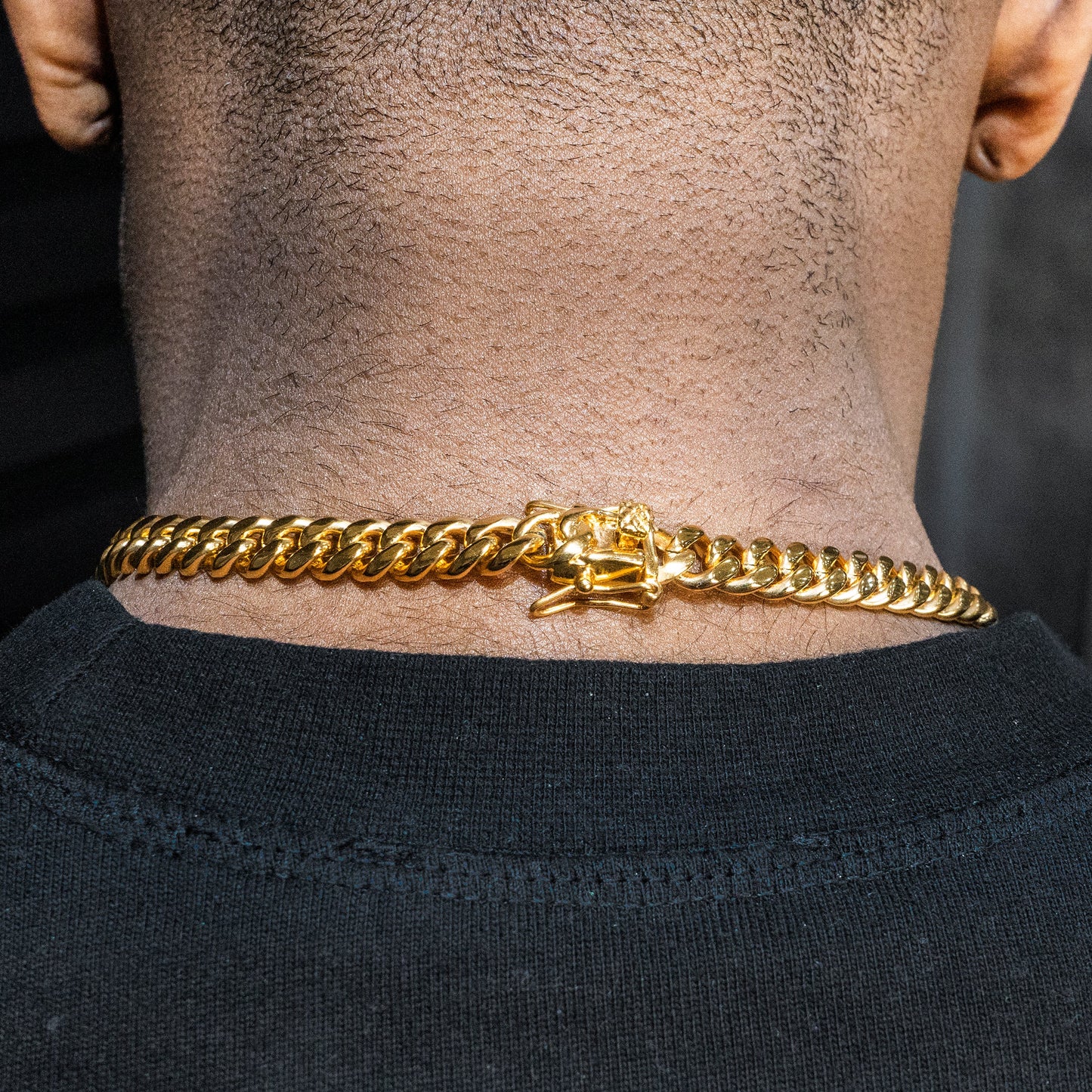 Gold Jewelry -  Mens 14K Gold Chain Solid Miami Cuban Link