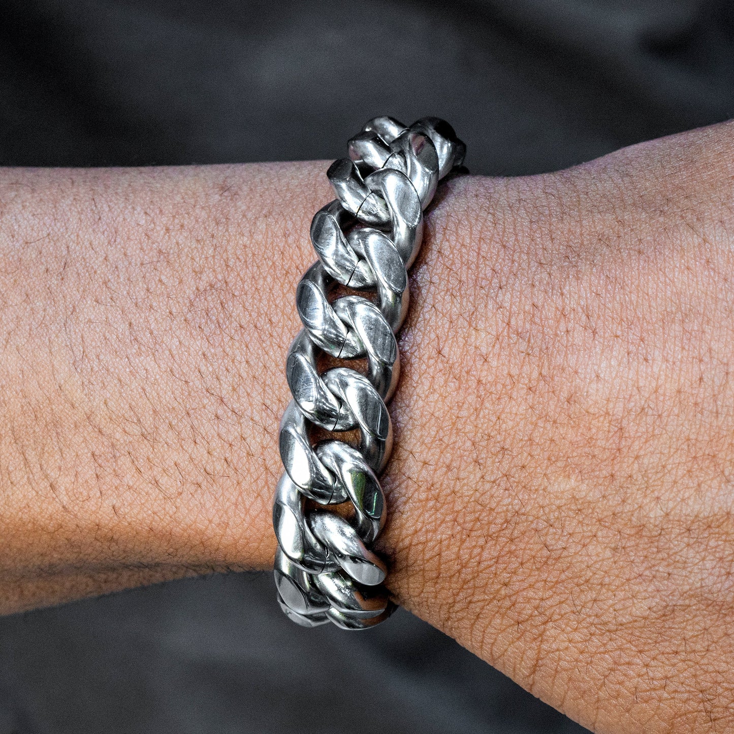 Mens Jewelry - Solid White Gold Miami Cuban Link Chain & Bracelet ( 14 Mm )