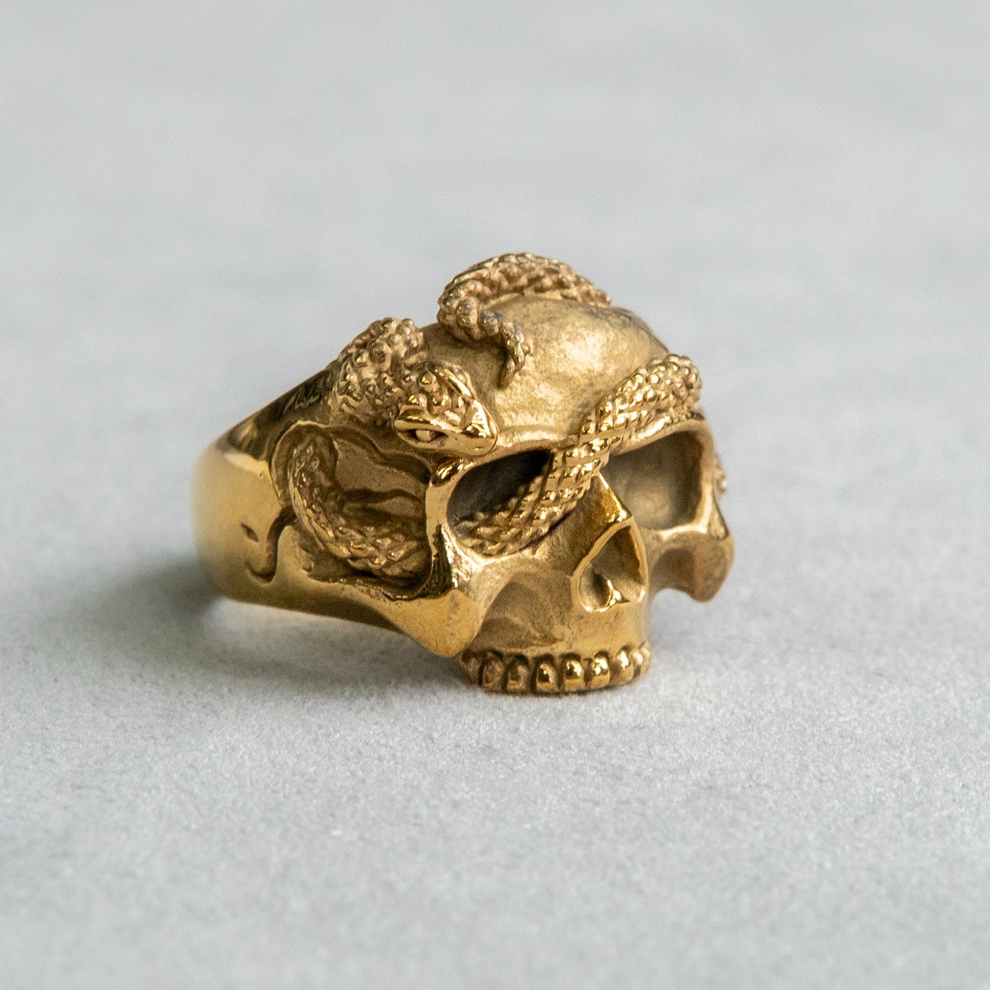 Mens Jewelry - Skull Gold Pinky Ring | 13 Grams