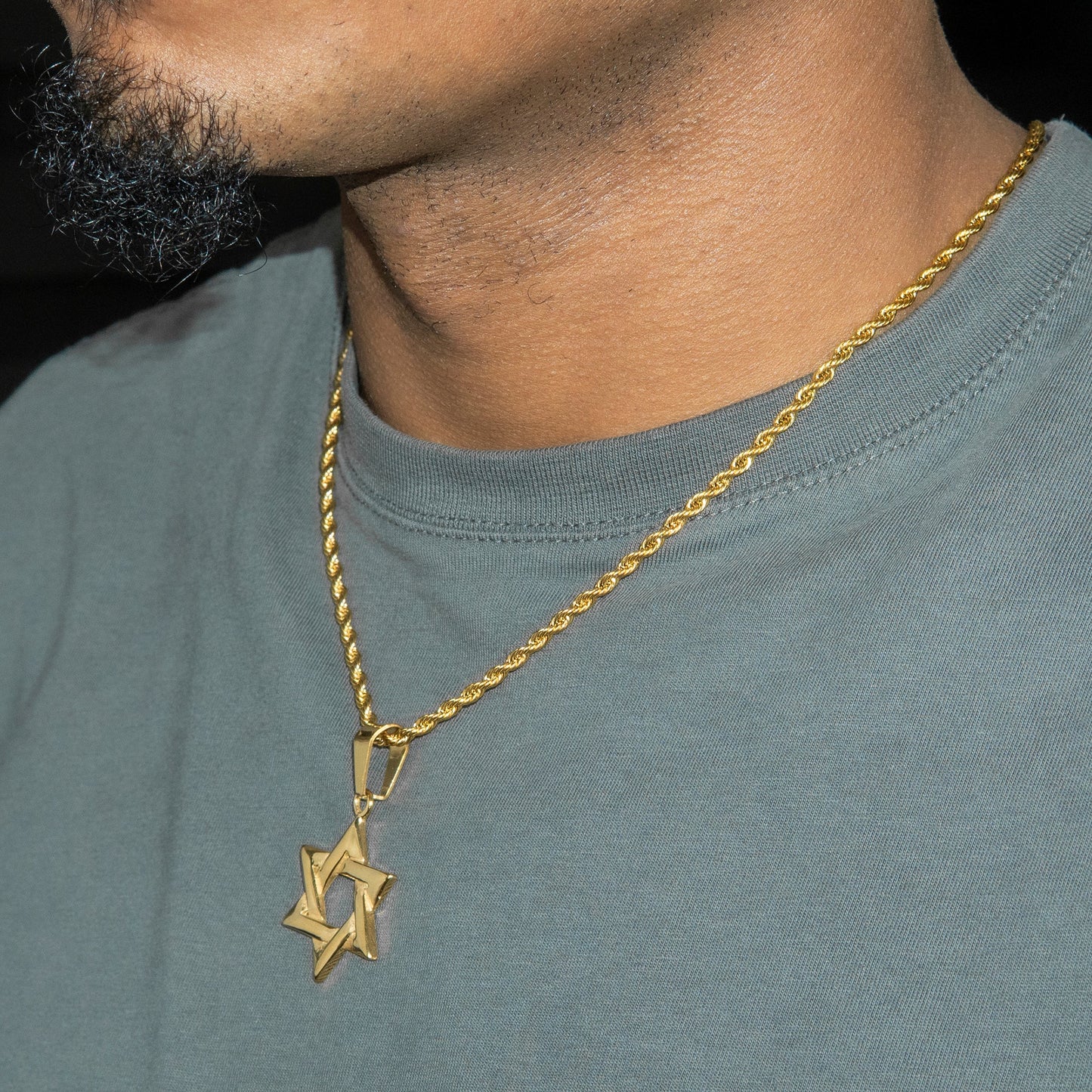 Mens Jewelry - 14K Gold Star of David Necklace | Appx. 5.5 Grams