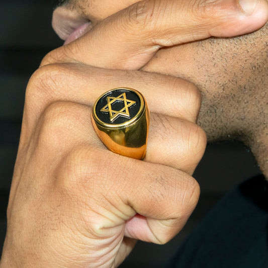 Mens Jewelry - Star of David Gold Pinky Ring | 25 Grams