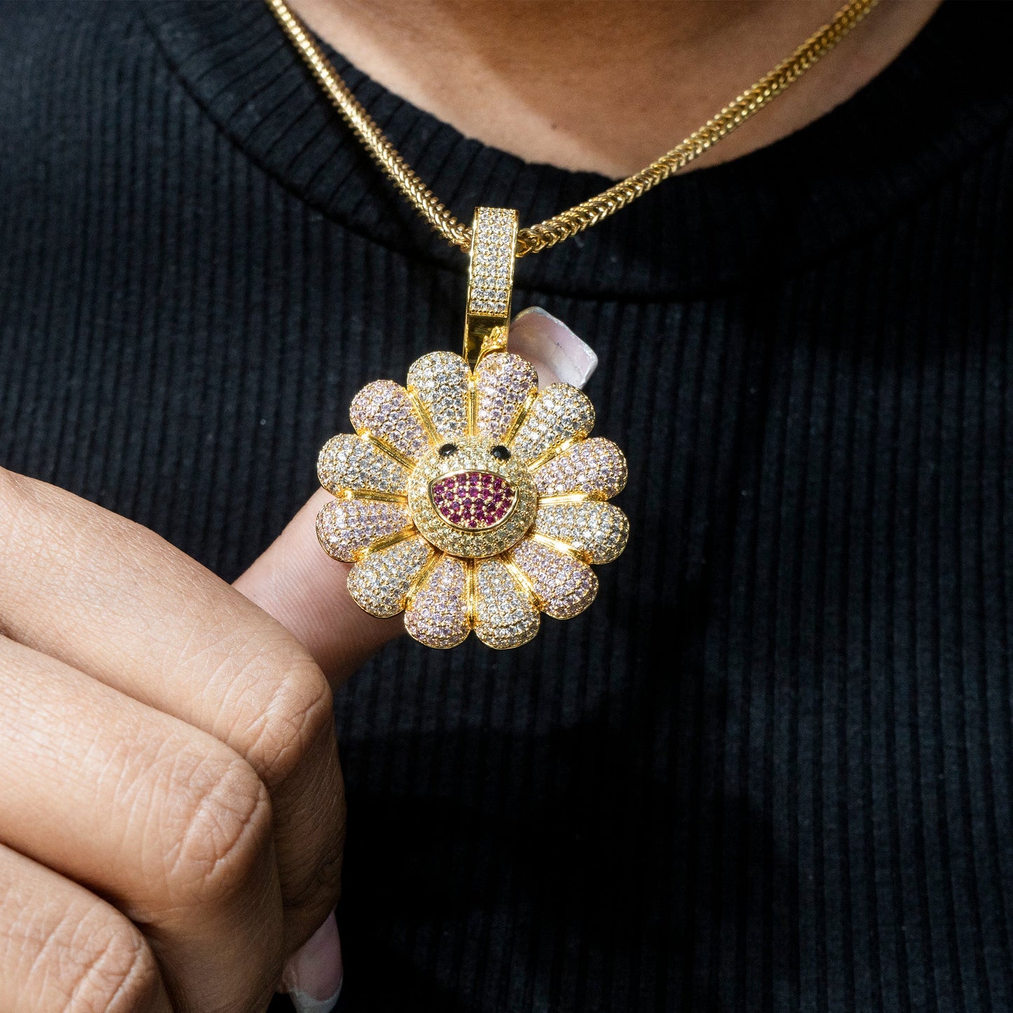 Mens Jewelry - 14K Gold Iced Out VVS Murakami Spinner Pendant | 30.8 Grams